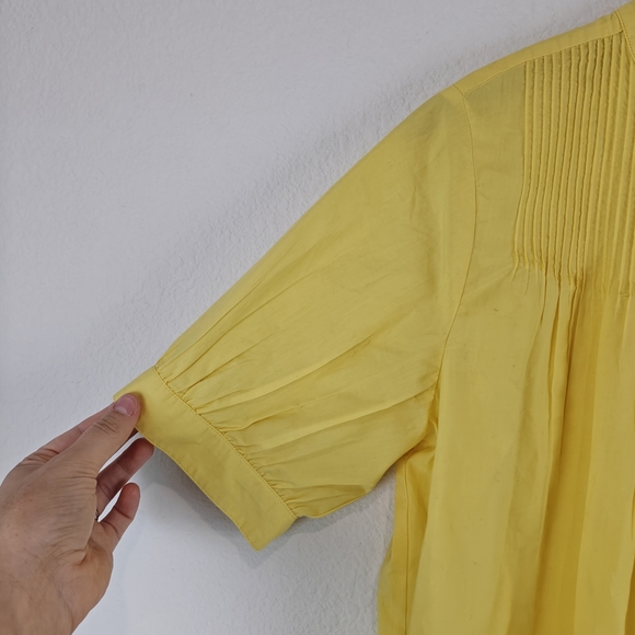 J. CREW Short-sleeve mini shirt-dress in cotton poplin Classic Yellow Size XS - Picture 8 of 16